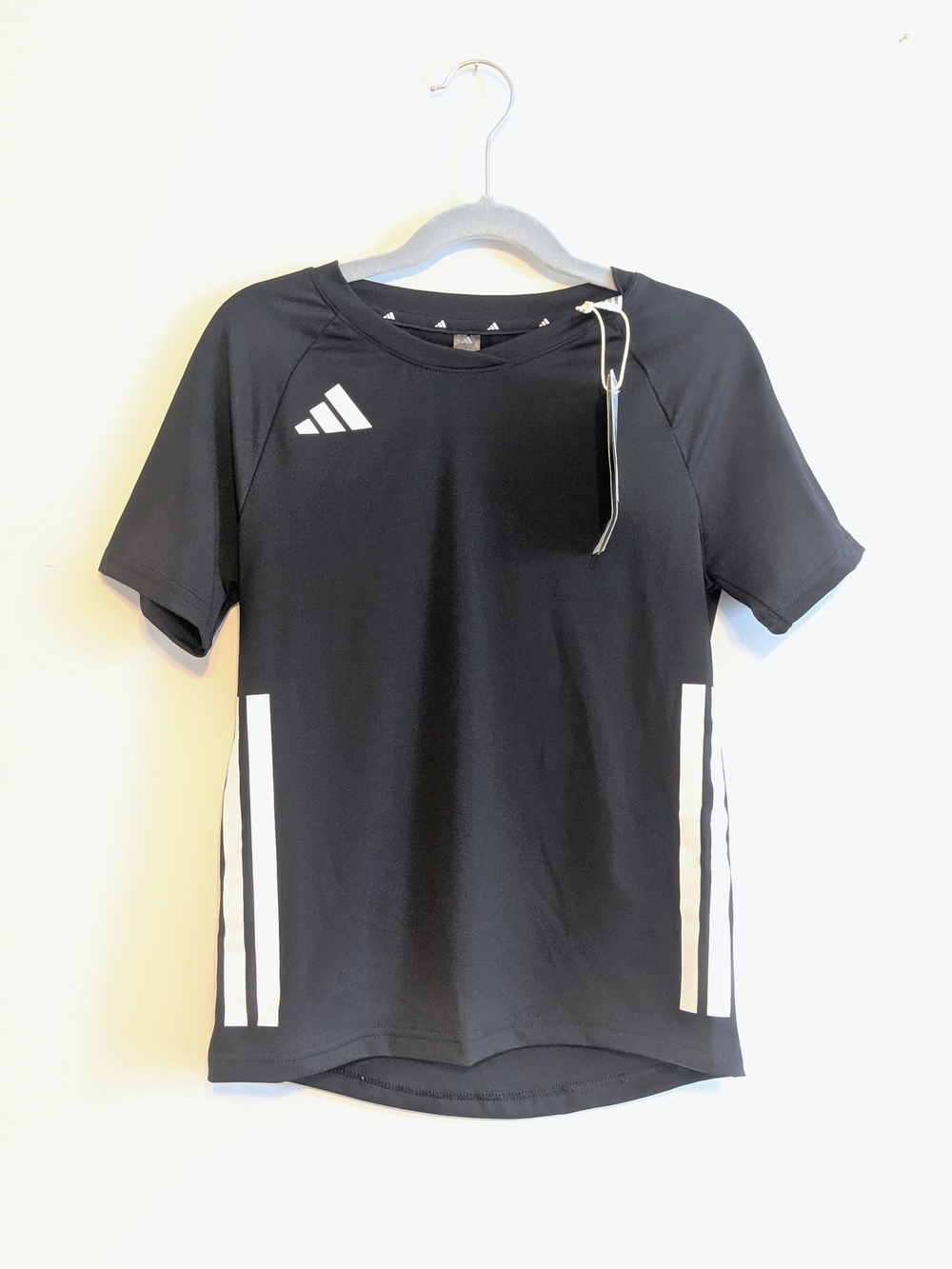 adidas Kids' Black Athletic Short Sleeve Top | Small
